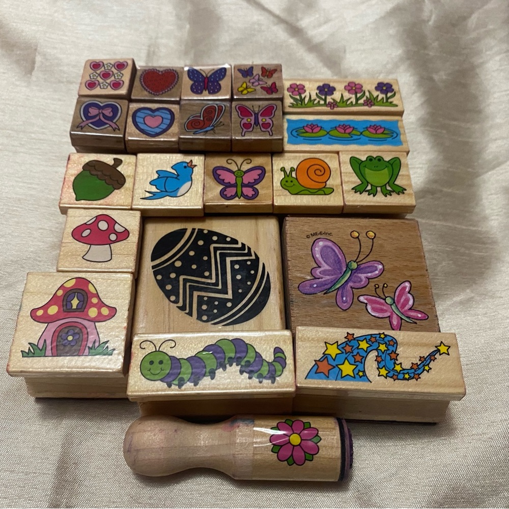 Wood rubber stamps lot 22